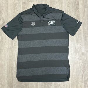 Nike las Vegas Raiders NFL Crucial Catch Dri-Fit polo golf shirt men's large